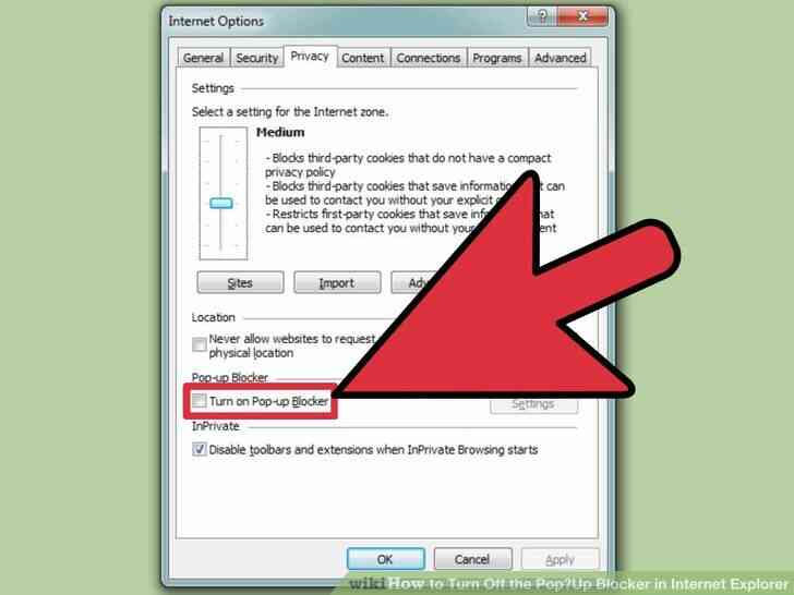 Image intitulée Désactiver le Bloqueur de Pop-Up dans Internet Explorer Étape 5